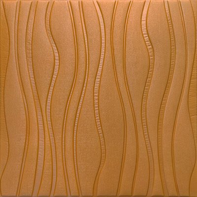 Самоклеюча декоративна стельова стінова 3D панель коричневі хвилі 700x700x7мм (366) SW-00000849 SW-00000849 фото