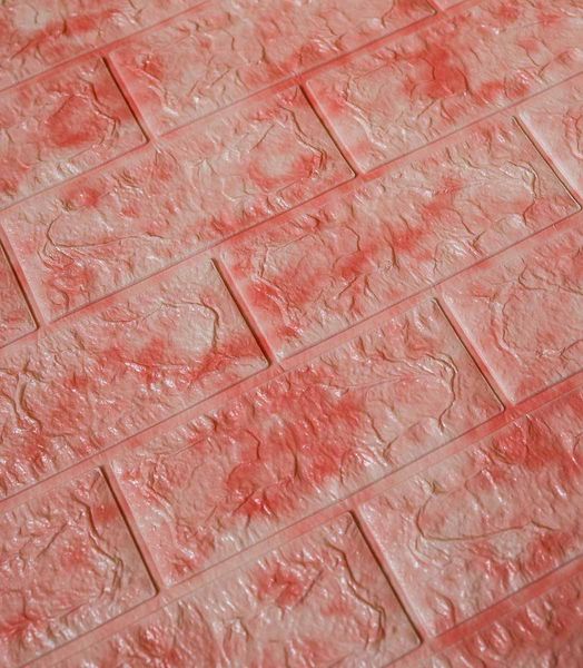 Самоклеюча декоративна 3D панель рожевий мармур 700x770x5 мм 1222-5 фото