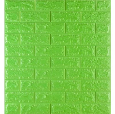 Самоклеющаяся декоративная 3D панель под зеленый кирпич 700x770x7 мм 13-7 фото