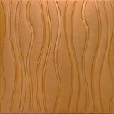 Самоклеюча декоративна стельова стінова 3D панель коричневі хвилі 700x700x7мм (366) SW-00000849 SW-00000849 фото