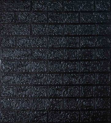 Самоклеющаяся декоративная 3D панель под черный кирпич 700x770x4 мм 09-4 фото