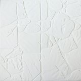 Самоклеюча декоративна 3D панель камінь деко білий 700x700x6 мм 013-6 фото