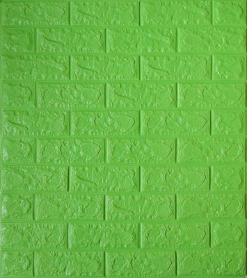 Самоклеющаяся декоративная 3D панель кирпич зеленая трава 700x770x5 мм 1016-5 фото