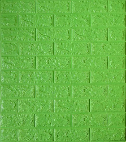 Самоклеюча декоративна 3D панель цегла зелена трава 700x770x5 мм 1016-5 фото