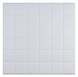 Самоклеюча декоративна 3D панель білі квадрати 600x600x8 мм 169-8 фото
