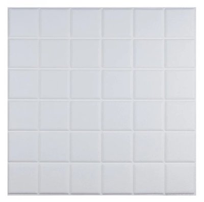 Самоклеющаяся декоративная 3D панель белые квадраты 600x600x8 мм 169-8 фото