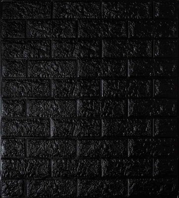Самоклеящаяся декоративная панель черный кирпич 700x770x5 мм 1012-5 фото