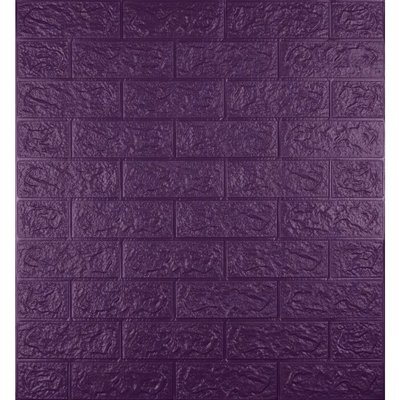Самоклеящаяся декоративная 3D панель под фиолетовый кирпич 700x770x5 мм 16-5 фото