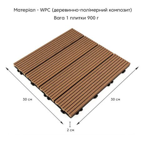 Композитна плитка WPC натуральне дерево 30*30CM*2СM (D) SW-00001711 SW-00001711 фото