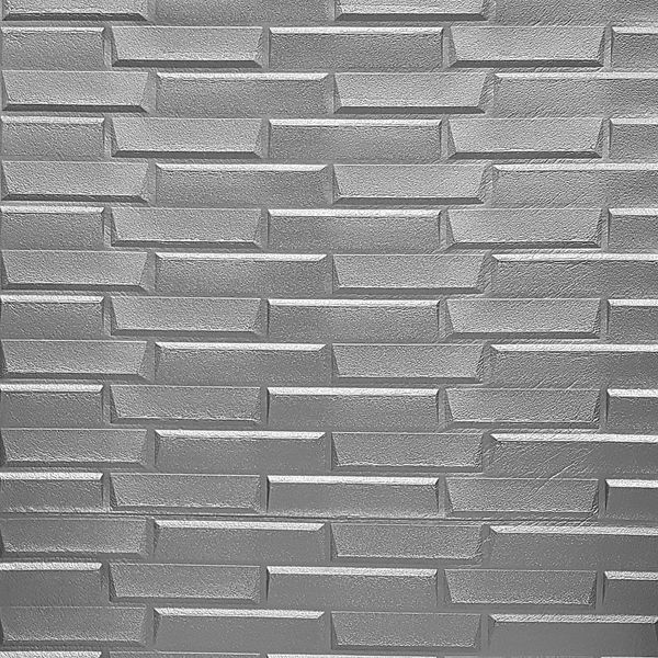 R034-5-20 Панель стінова в рулоні 3D 700мм*20м*5мм OBLIQUE BRICKS (Облицева цегла) SILVER (D) SW-00001365 фото
