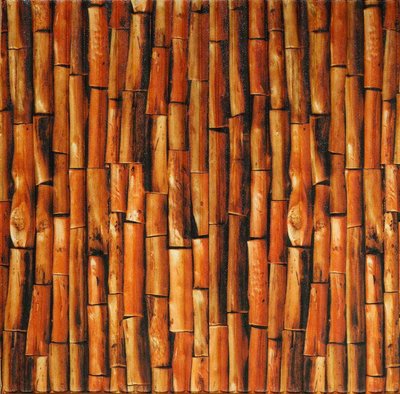Самоклеюча декоративна 3D панель бамбук натура 700x700x8 мм 2105-8 фото