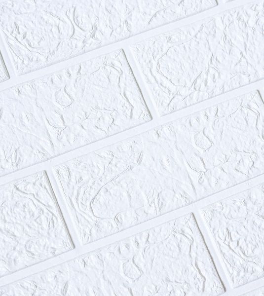 Самоклеющаяся декоративная 3D панель под белый кирпич 700x770x4 мм 1-4 фото