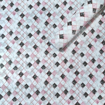 Самоклеющаяся пленка самоклейка розовая мозаика 0,45х10м (KN-X0187-1) SW-00001233 SW-00001233 фото
