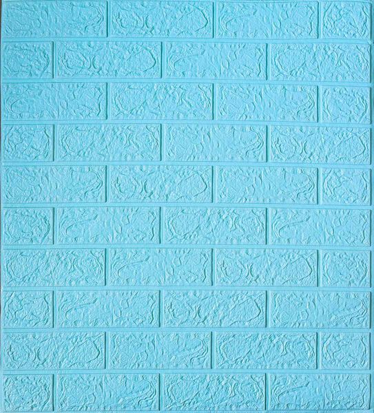 Самоклеящаяся декоративная 3D панель под голубой кирпич 700x770x4 мм 02-4 фото