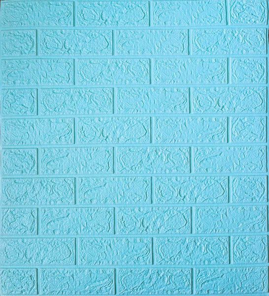 Самоклеящаяся декоративная 3D панель под голубой кирпич 700x770x5 мм 02-5 фото