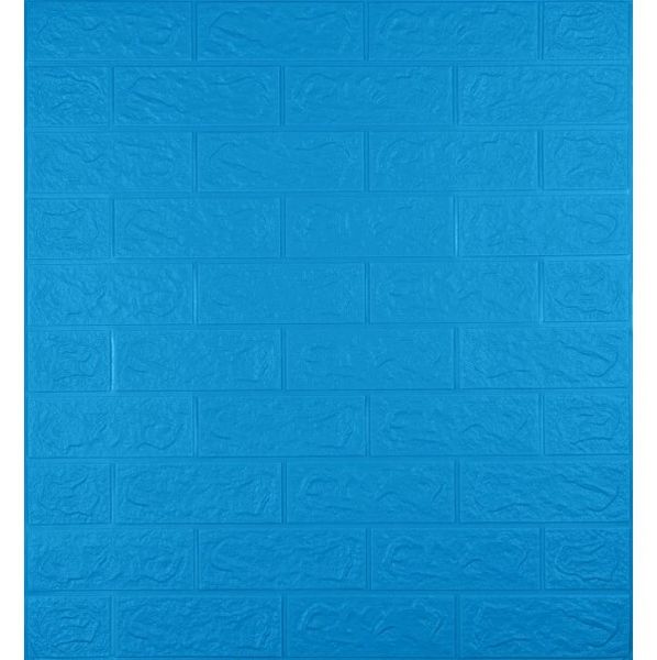Самоклеющаяся декоративная 3D панель под синий кирпич 700x770x5 мм 3-5 фото