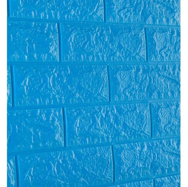 Самоклеющаяся декоративная 3D панель под синий кирпич 700x770x7 мм 3-7 фото