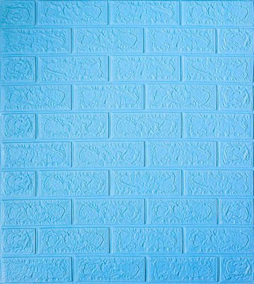 Самоклеящаяся декоративная 3D панель под голубой ровный кирпич 700x770x4 мм 2016-4 фото