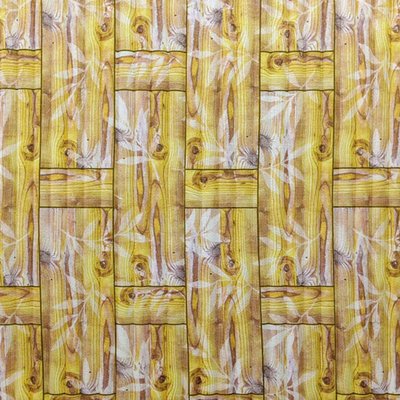 Самоклеюча декоративна 3D панель бамбукова кладка жовта 700x700x8.5мм (056) SW-00000091 SW-00000091 фото
