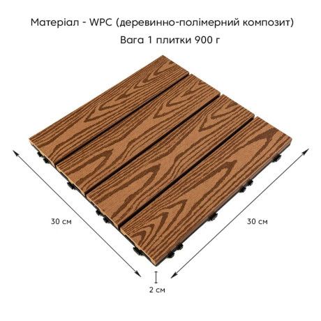 Композитная плитка WPC золотой дуб 30*30CM*2СM (D) SW-00001706 SW-00001706 фото