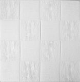 Самоклеюча декоративна 3D панель біле плетіння 700x700x5 мм 3101-5 фото
